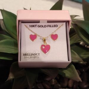Heart earrings and necklace set